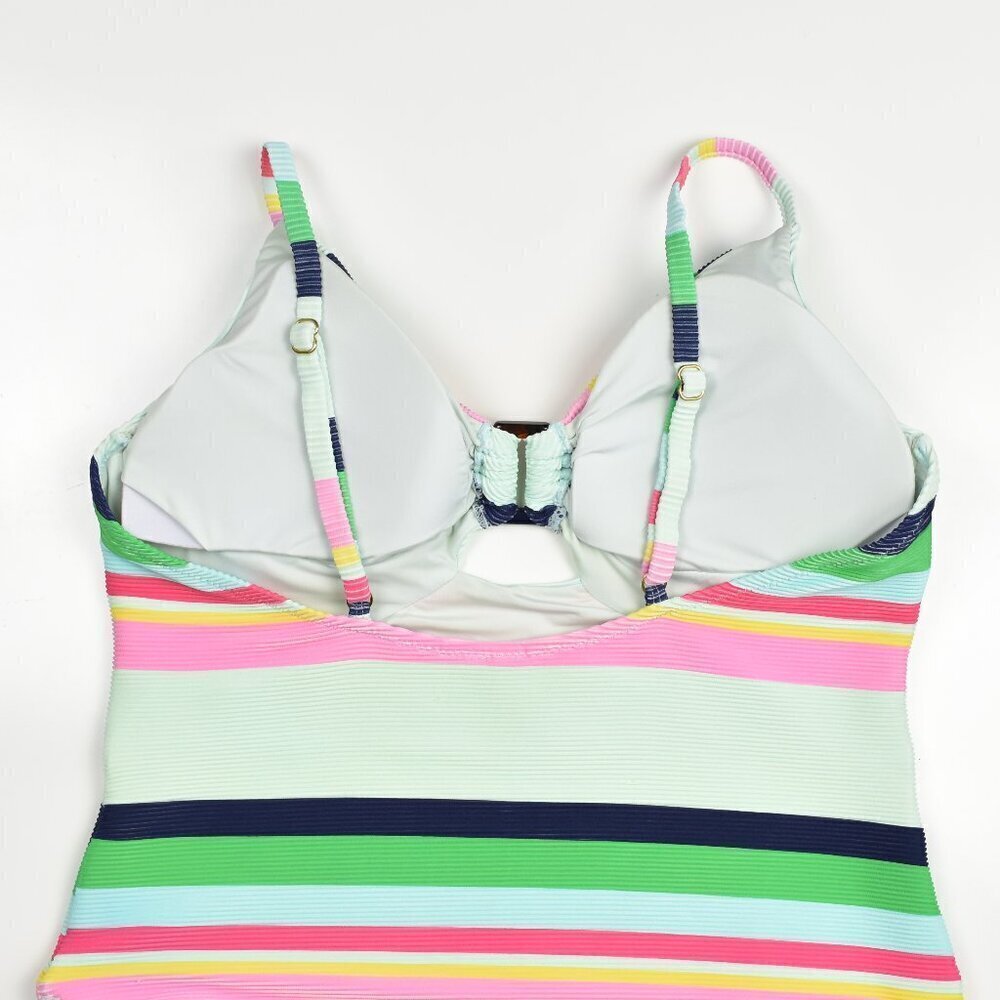 Trina Turk Ribbed Rainbow Deco Stripe One Piece Swimsuit - 14 - Picture 6 of 8